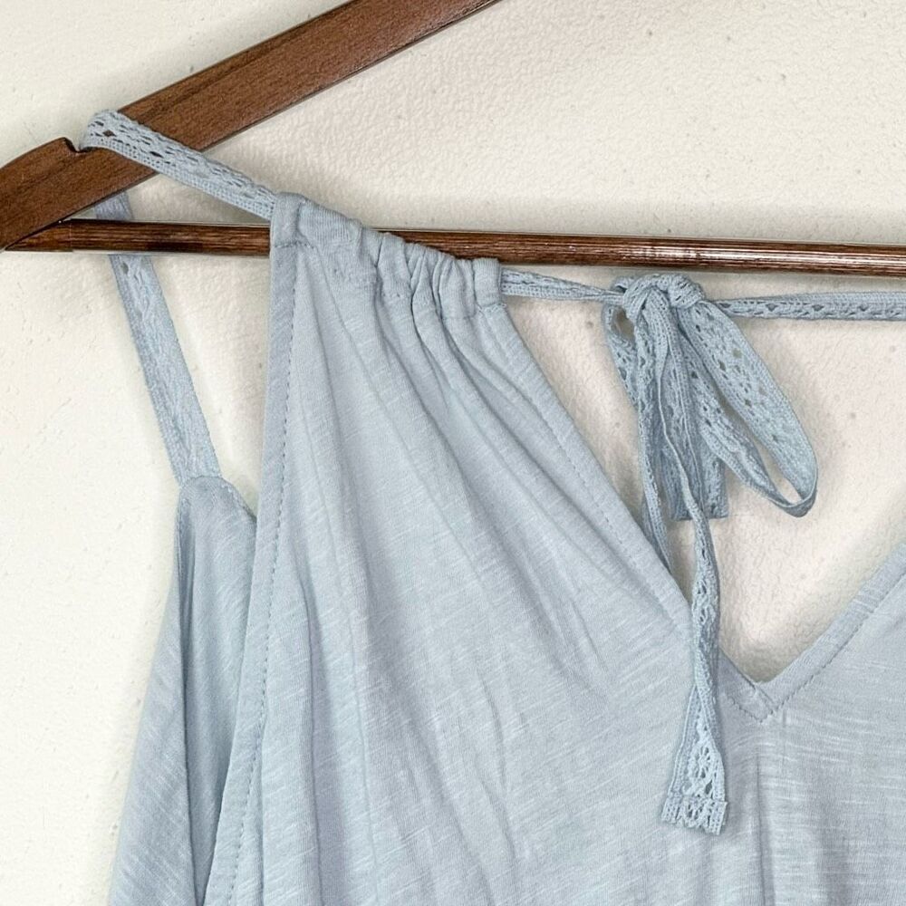 Anthropologie Light Blue Lace Lined Sleeveless Blouse Shark Bite - Women’s US M - Picture 7 of 13